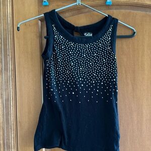 Justice Girls Black Bling Tank Top Size 12